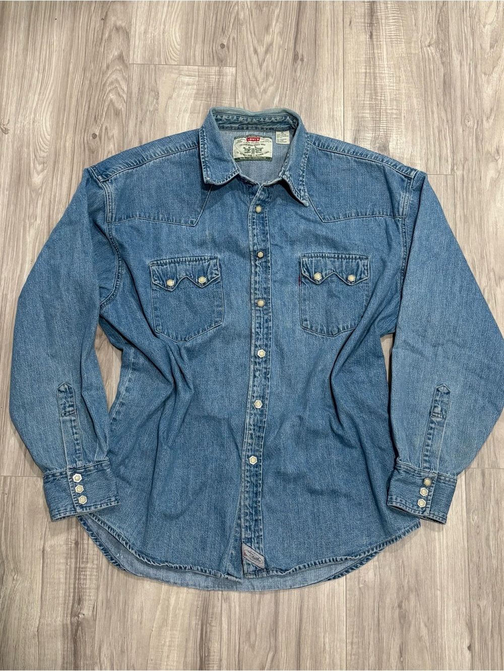 Mens Vintage 1994 Levi’s Denim Western Shirt XL